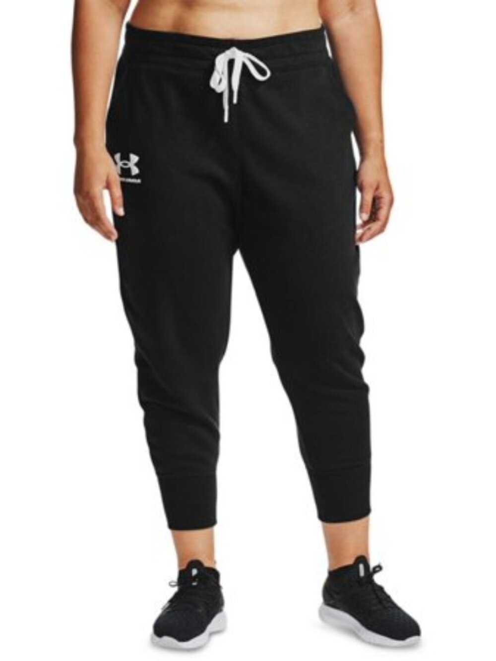 Women's Under Armour Plus Size Rival Fleece Joggers - Black - 2X - NWT